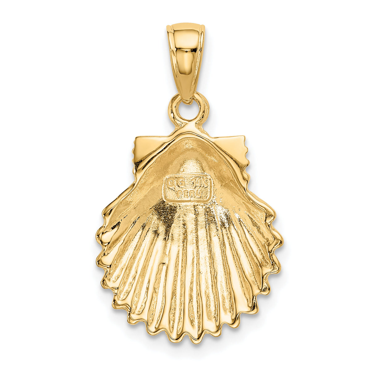 14k Scallop Shell Pendant-K2919