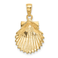 14k Scallop Shell Pendant-K2919