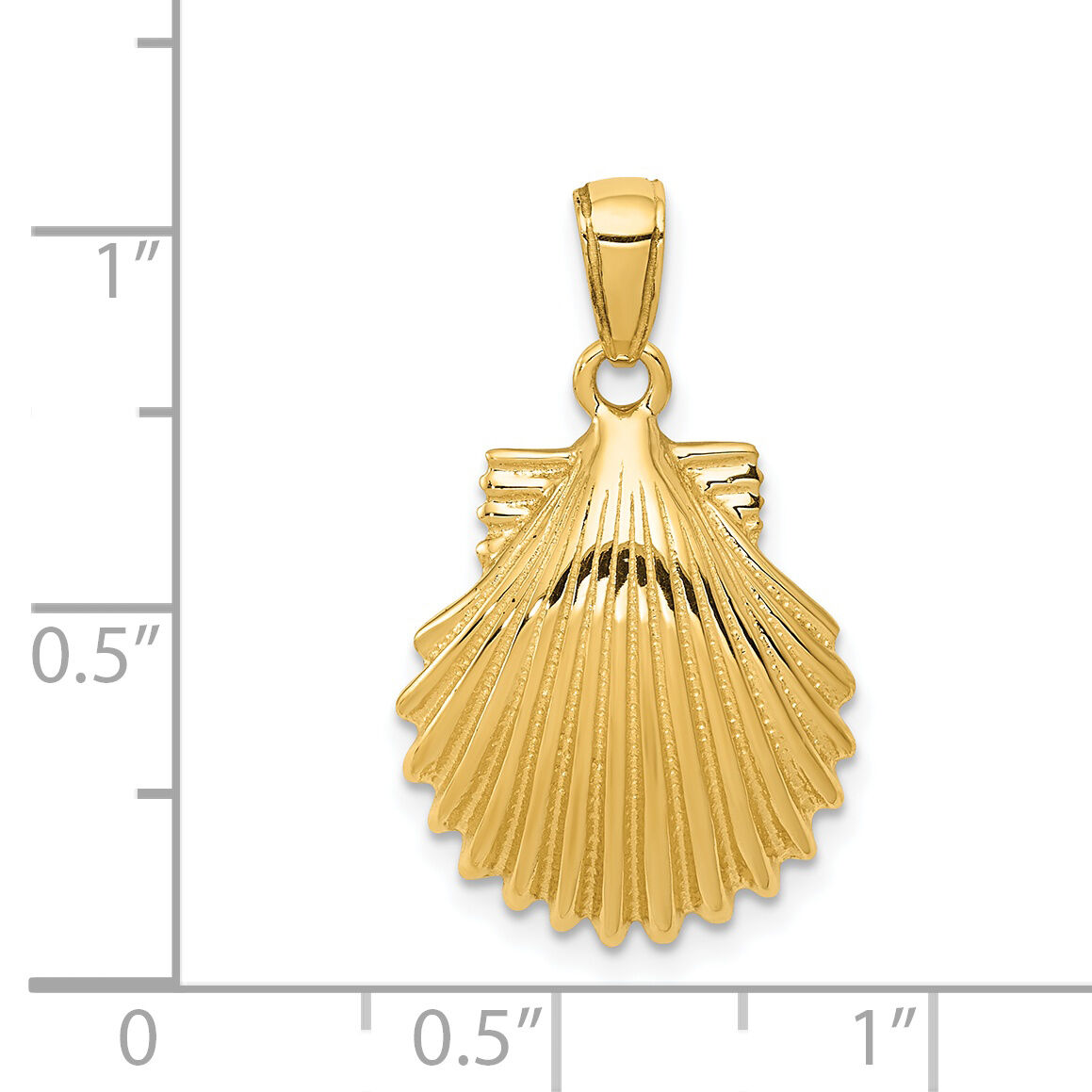 14k Scallop Shell Pendant-K2919