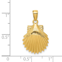 14k Scallop Shell Pendant-K2919