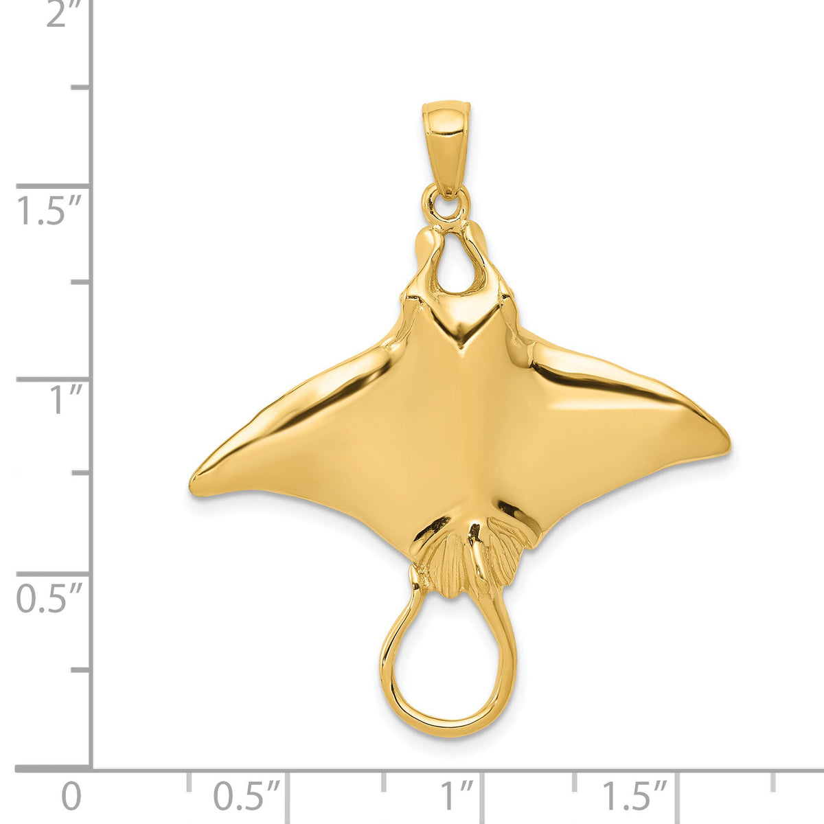 14k Manta Ray Pendant-K2929