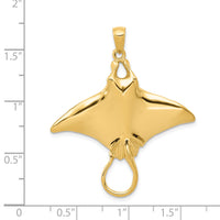 14k Manta Ray Pendant-K2929