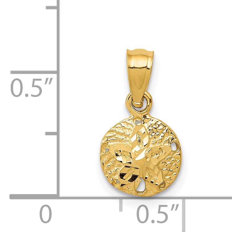 14K Sand Dollar Pendant-K2932
