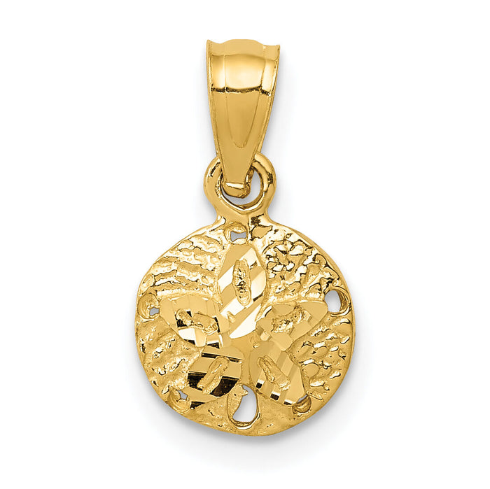 14K Sand Dollar Pendant-K2932