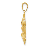14k Textured Starfish Pendant-K2943