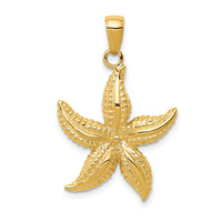 14k Textured Starfish Pendant-K2943
