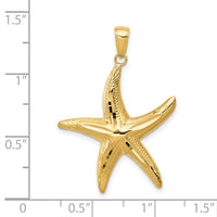 14K Diamond-cut Starfish Pendant-K2944