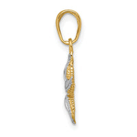 14K with White Rhodium Starfish Pendant-K2953