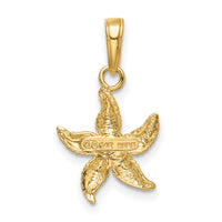 14K with White Rhodium Starfish Pendant-K2953