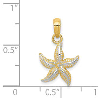14K with White Rhodium Starfish Pendant-K2953