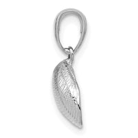 14K White Gold Small Clam Shell Pendant-K2964W