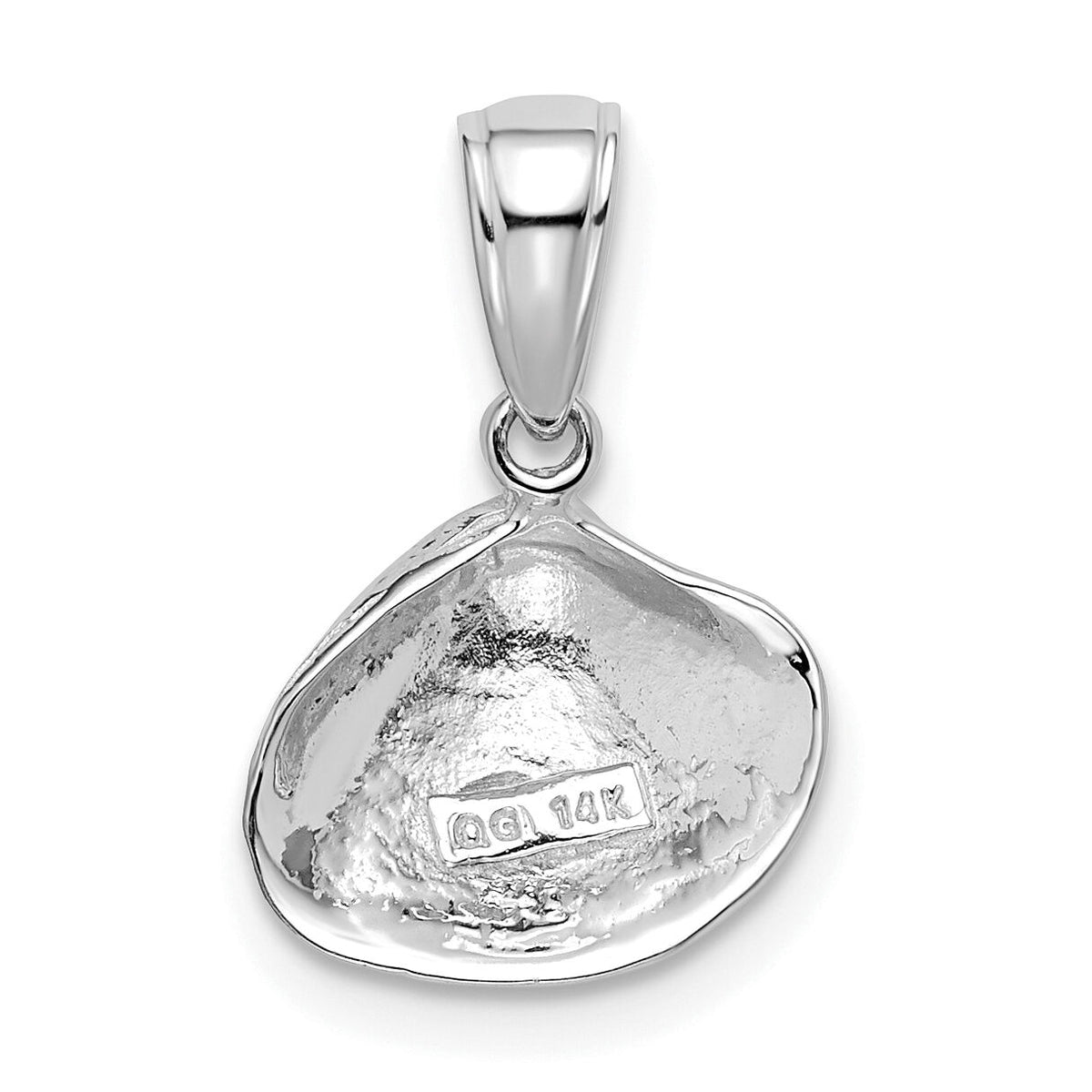14K White Gold Small Clam Shell Pendant-K2964W