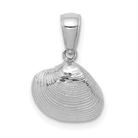 14K White Gold Small Clam Shell Pendant-K2964W