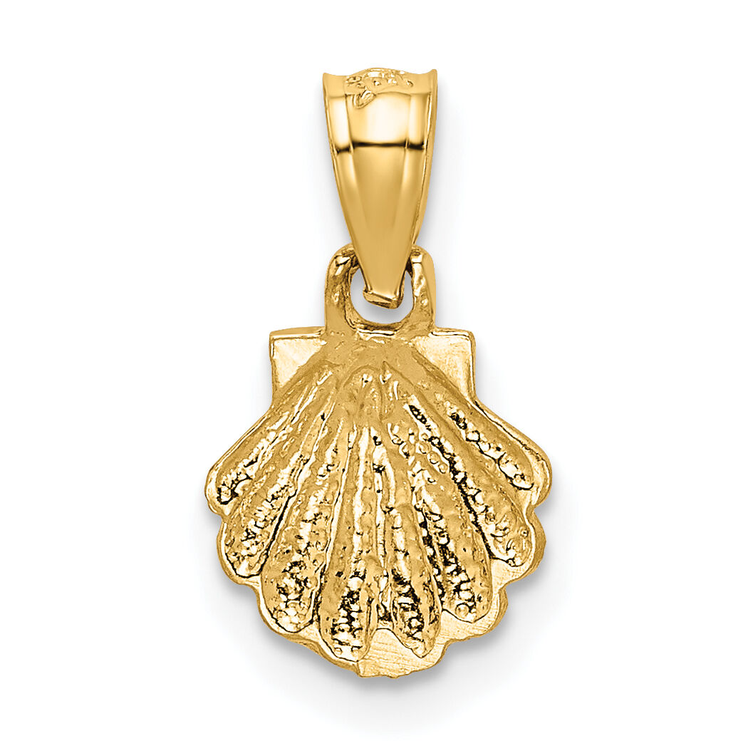 14K Scallop Shell Pendant-K2965