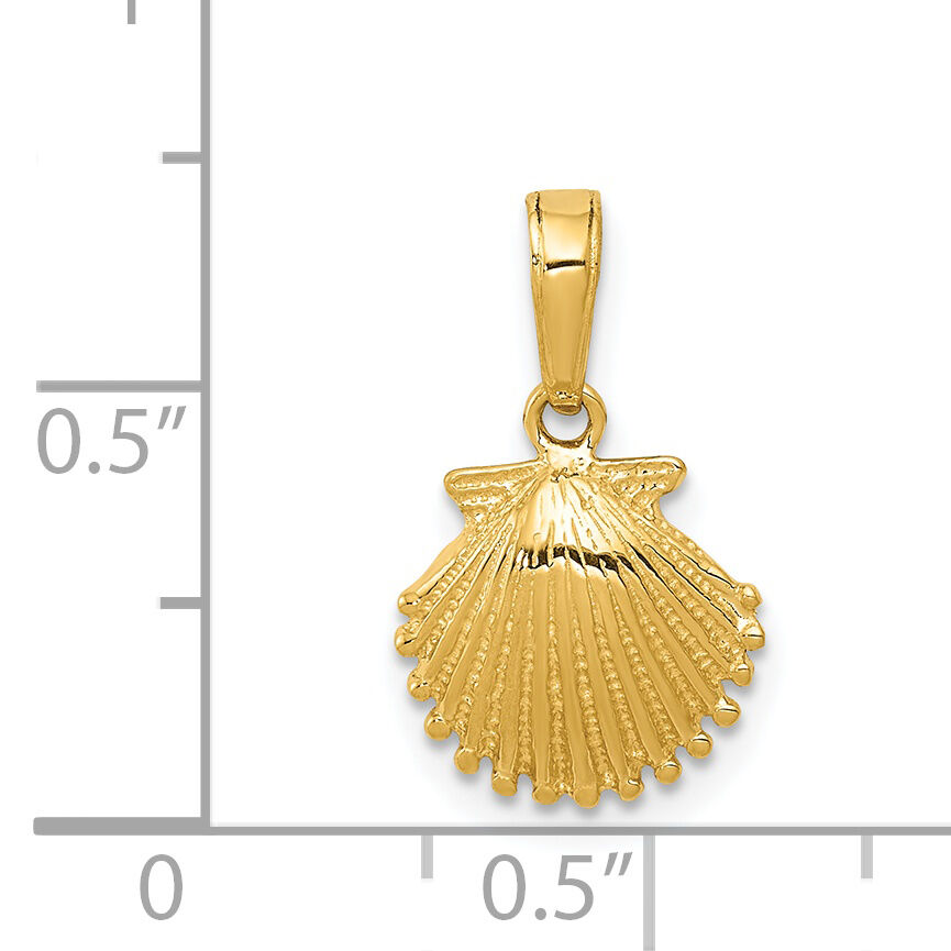 14k Scallop Shell Pendant-K2967