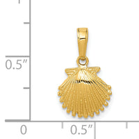 14k Scallop Shell Pendant-K2967
