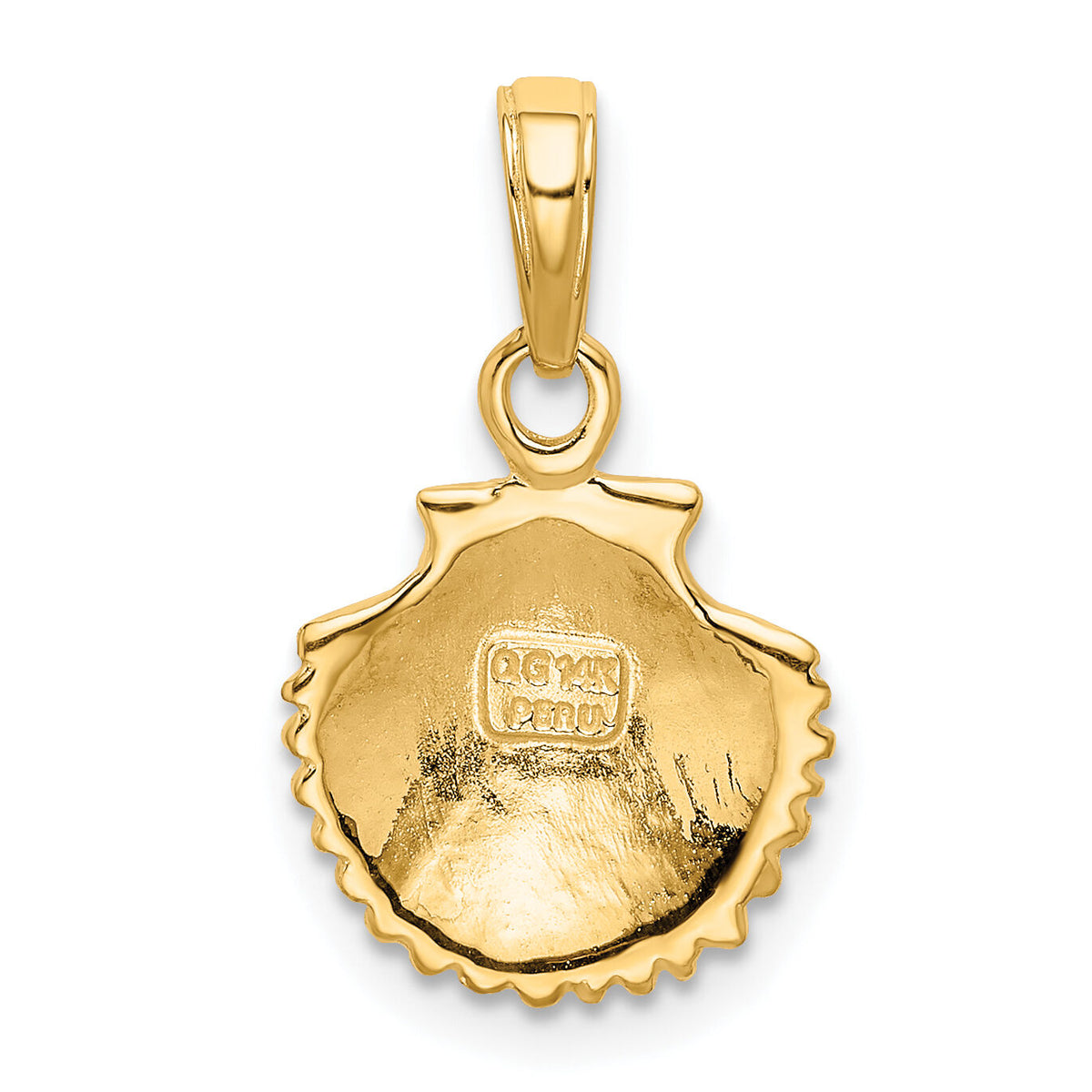 14k Scallop Shell Pendant-K2968