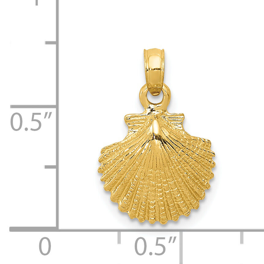 14k Scallop Shell Pendant-K2968
