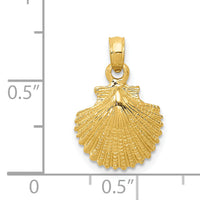 14k Scallop Shell Pendant-K2968