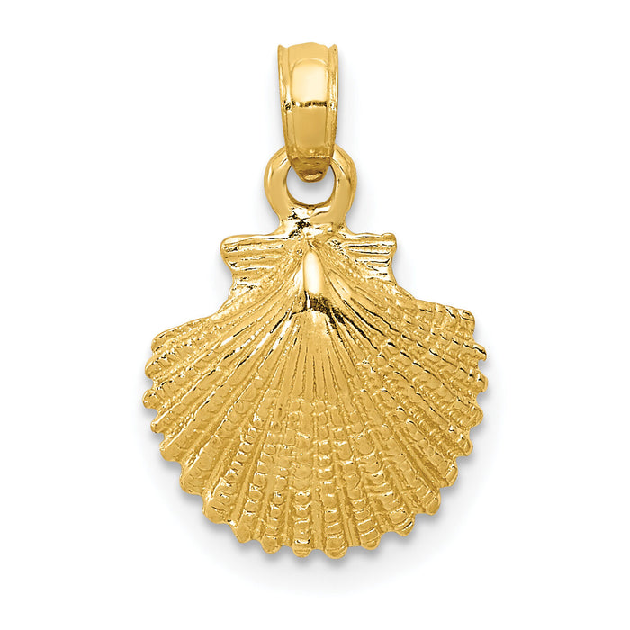 14k Scallop Shell Pendant-K2968