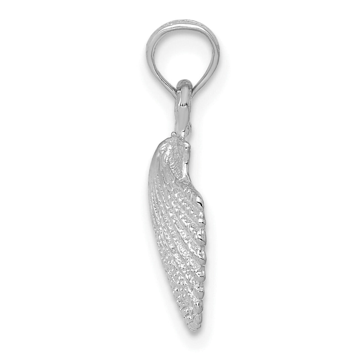 14K White Gold Scallop Shell Pendant-K2968W