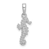 14K White Gold Sea Horse Pendant-K2979W