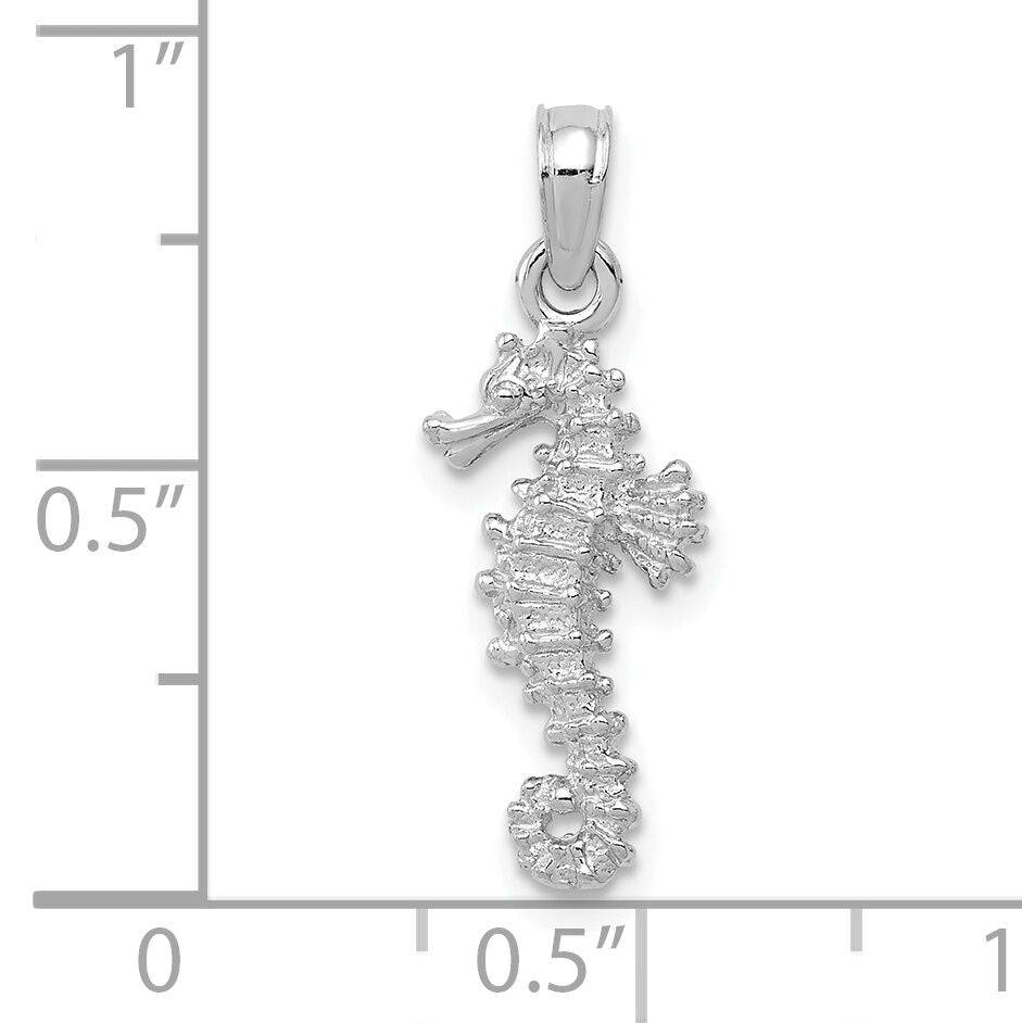 14K White Gold Sea Horse Pendant-K2979W