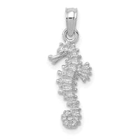 14K White Gold Sea Horse Pendant-K2979W