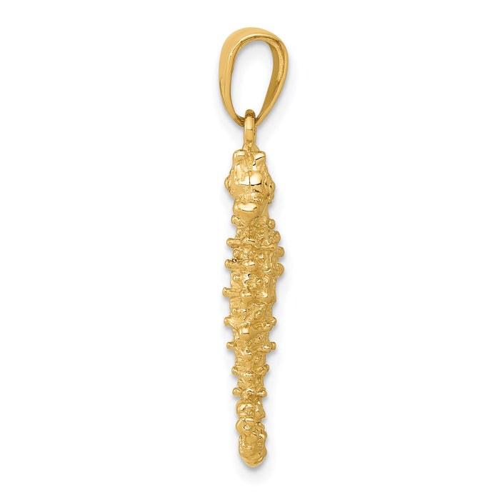 14k 3D Seahorse Pendant-K2983
