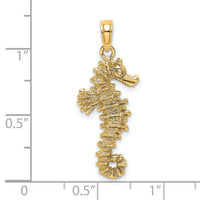 14k 3D Seahorse Pendant-K2983