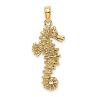 14k 3D Seahorse Pendant-K2983
