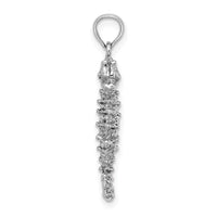 14K White Gold 3-D Seahorse Charm-K2983W