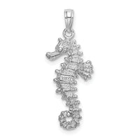 14K White Gold 3-D Seahorse Charm-K2983W