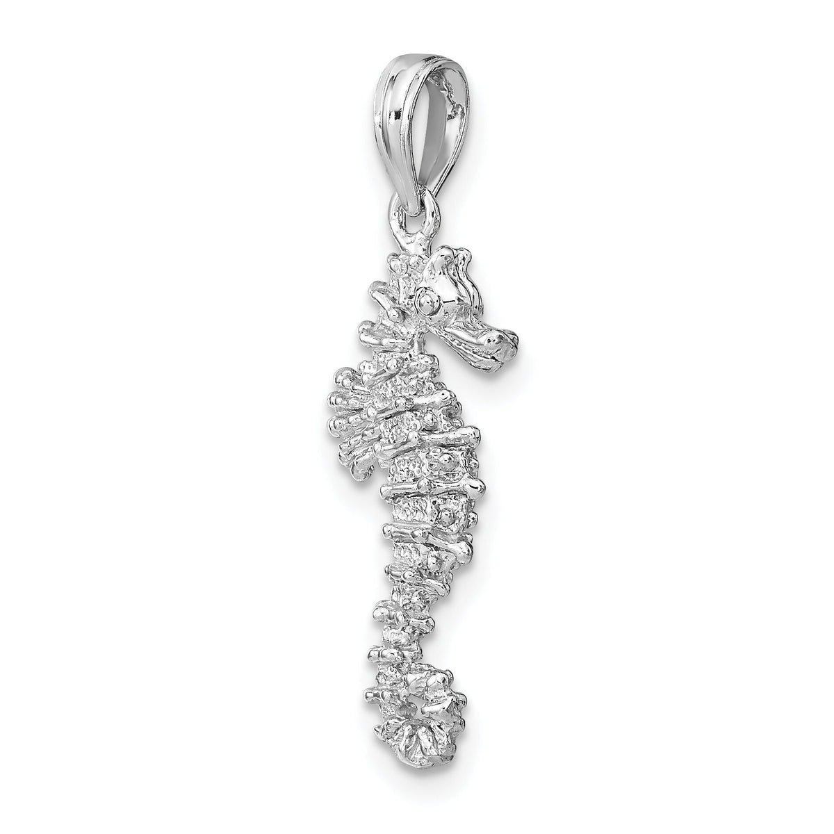 14K White Gold 3-D Seahorse Charm-K2983W