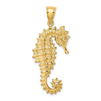 14k 3D Seahorse Pendant-K2984