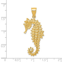 14k 3D Seahorse Pendant-K2984