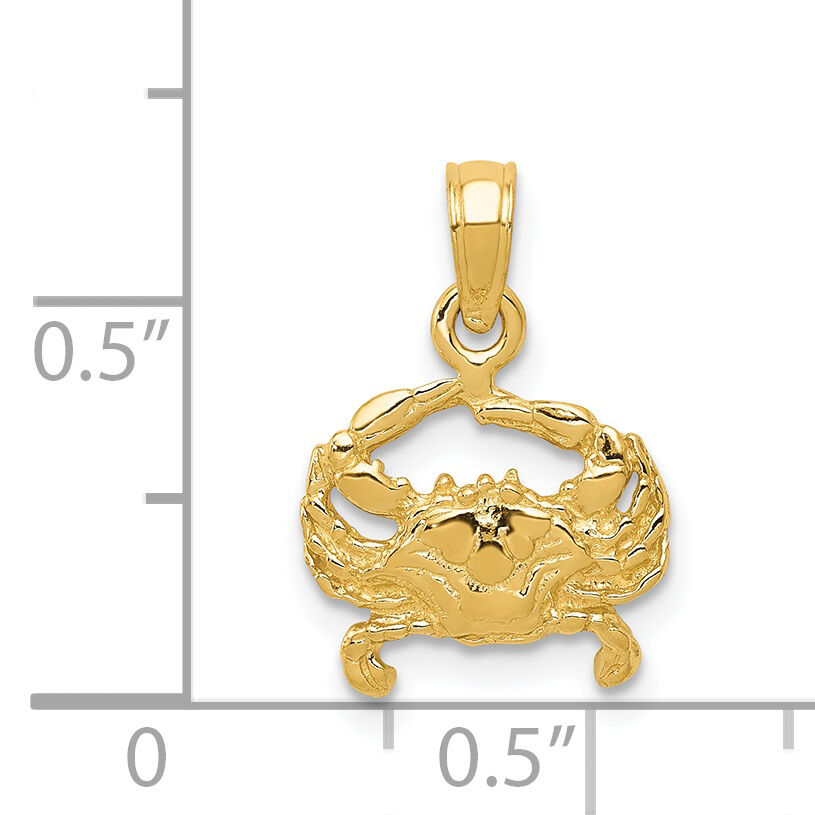 14k Crab Pendant-K2990