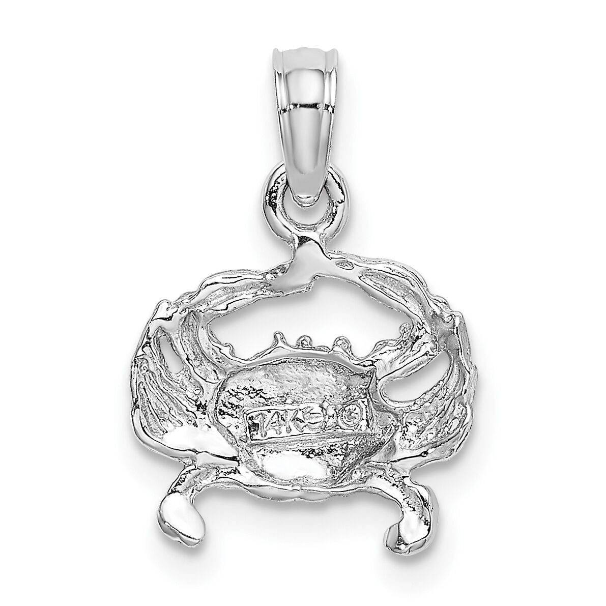 14K White Gold Blue Crab Charm-K2990W