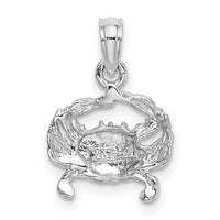 14K White Gold Blue Crab Charm-K2990W
