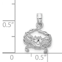 14K White Gold Blue Crab Charm-K2990W