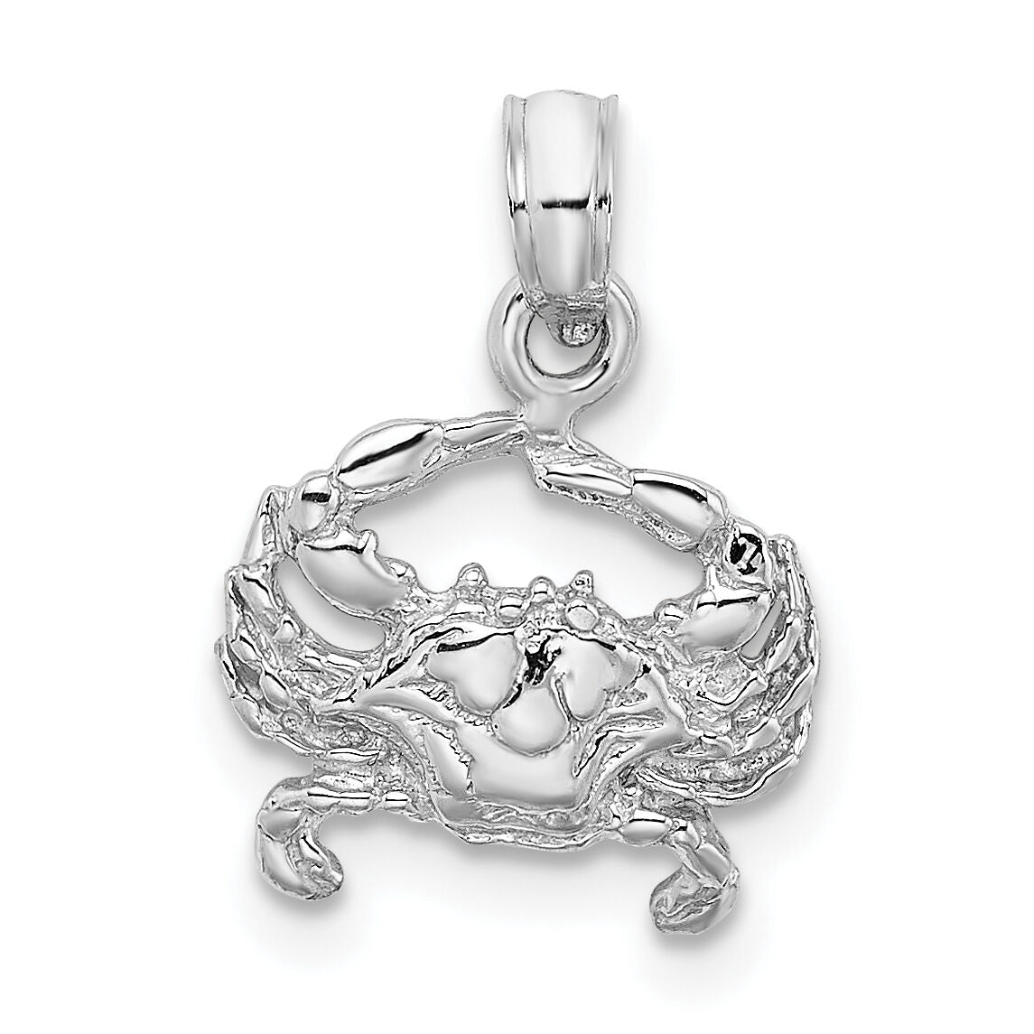 14K White Gold Blue Crab Charm-K2990W