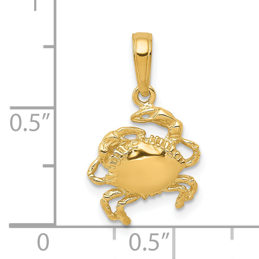 14k Crab Pendant-K2994