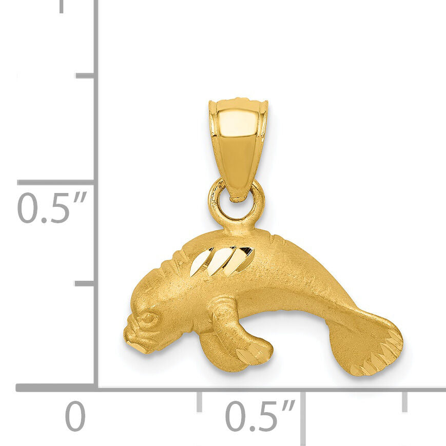 14K Manatee Pendant-K2996