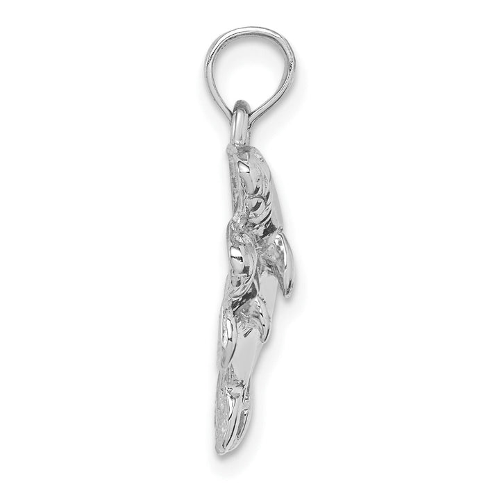 14K White Gold Double Manatee Pendant-K2997W