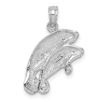 14K White Gold Double Manatee Pendant-K2997W