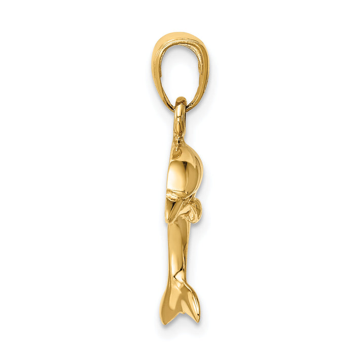 14k Jumping Dolphin Pendant-K3012