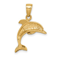 14k Jumping Dolphin Pendant-K3012