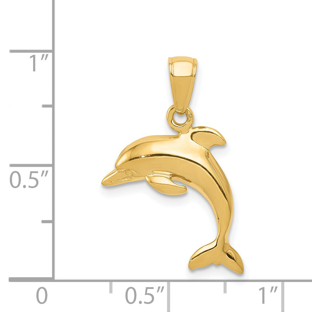 14k Jumping Dolphin Pendant-K3012