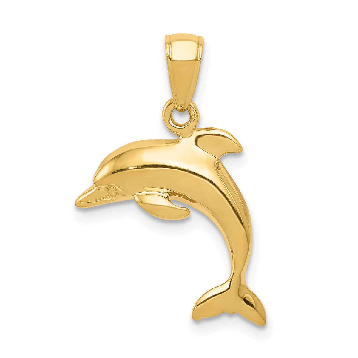 14k Jumping Dolphin Pendant-K3012