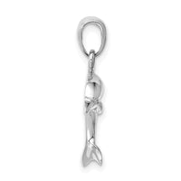 14k White Gold Jumping Dolphin Pendant-K3012W